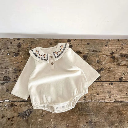 Spring Embroidered Baby Bodysuit